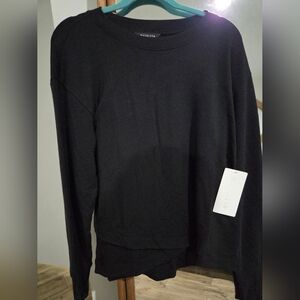 Athleta Black Long-Sleeve Crew Sweatshirt